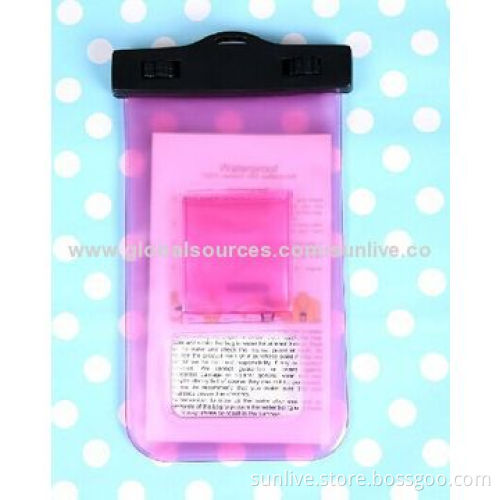 phone pvc waterproof dry pouches bags can tie up to the arm and string around the neck